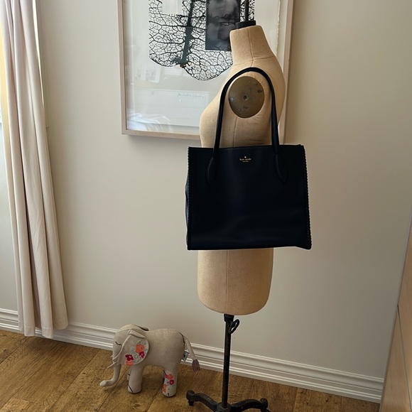 KATE SPADE | Black Leather Tote Purse - Picture 2 of 10